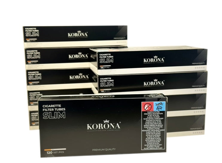 120 X Korona Filter 6.5mm Slim Tubes. One Pack