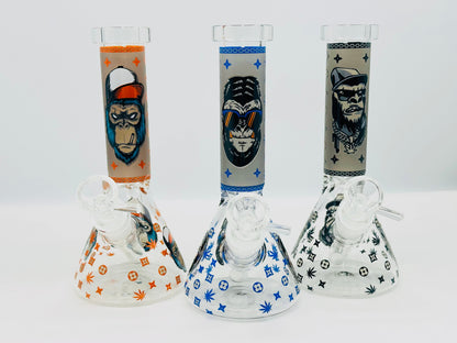 Monkey Smoking Pipe, Glass Smoking Pipe, Water Pourer Cp& Stem Included