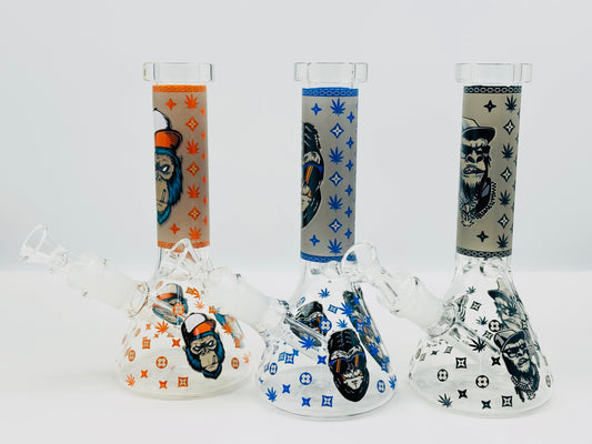 Monkey Smoking Pipe, Glass Smoking Pipe, Water Pourer Cp& Stem Included