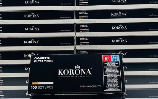100 X Korona Filter 8mm King Size Tubes. One Pack