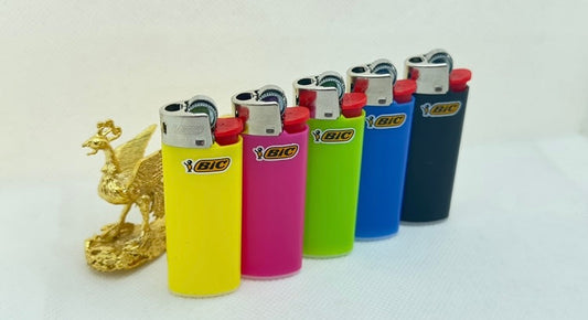 1 X Mini Bic Lighter. Colours and designs selected randomly