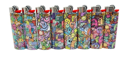 1 X Large Bic Lighter. Colours and designs selected randomly
